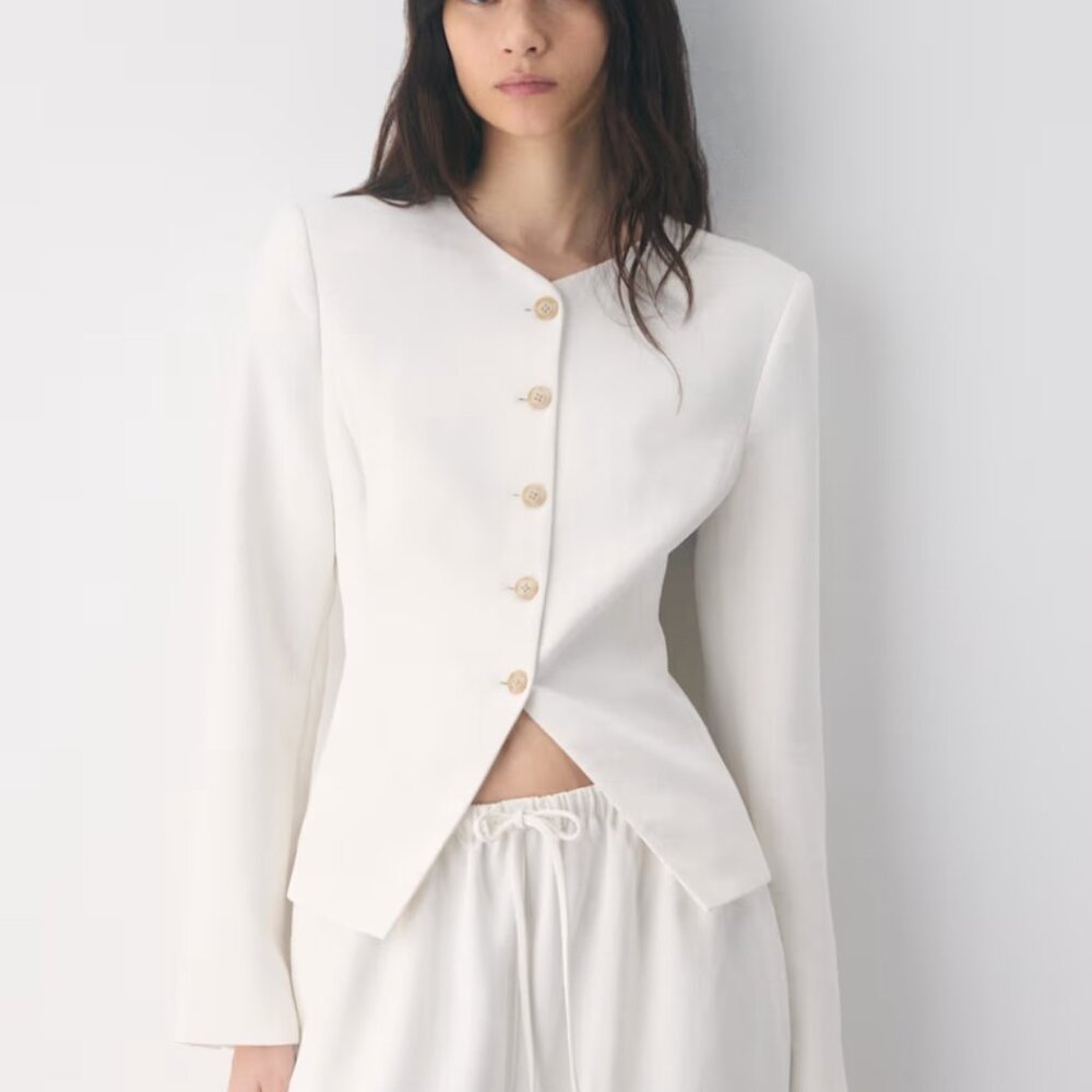 NWT Aritzia WILFRED Regal Blazer - Crepette Light Birch 10